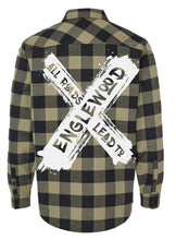 Load image into Gallery viewer, All RoadsLead To Englewood Olive &amp; Black Flannel