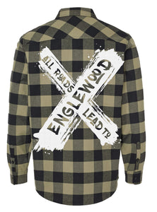 All RoadsLead To Englewood Olive & Black Flannel